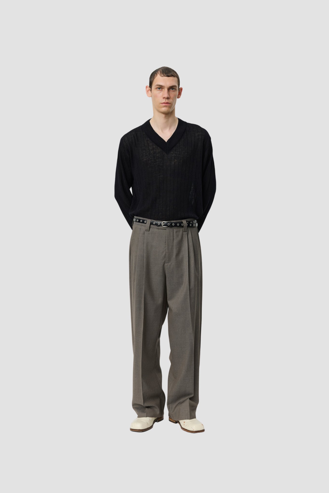 CLASSIC TROUSERS Light Taupe Wool