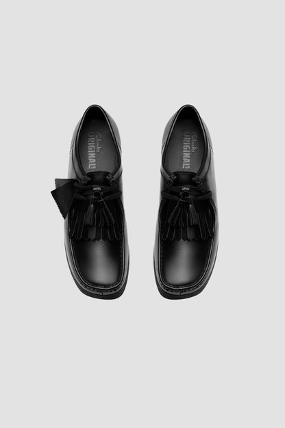 WALLABEE Blk HiShine Lea
