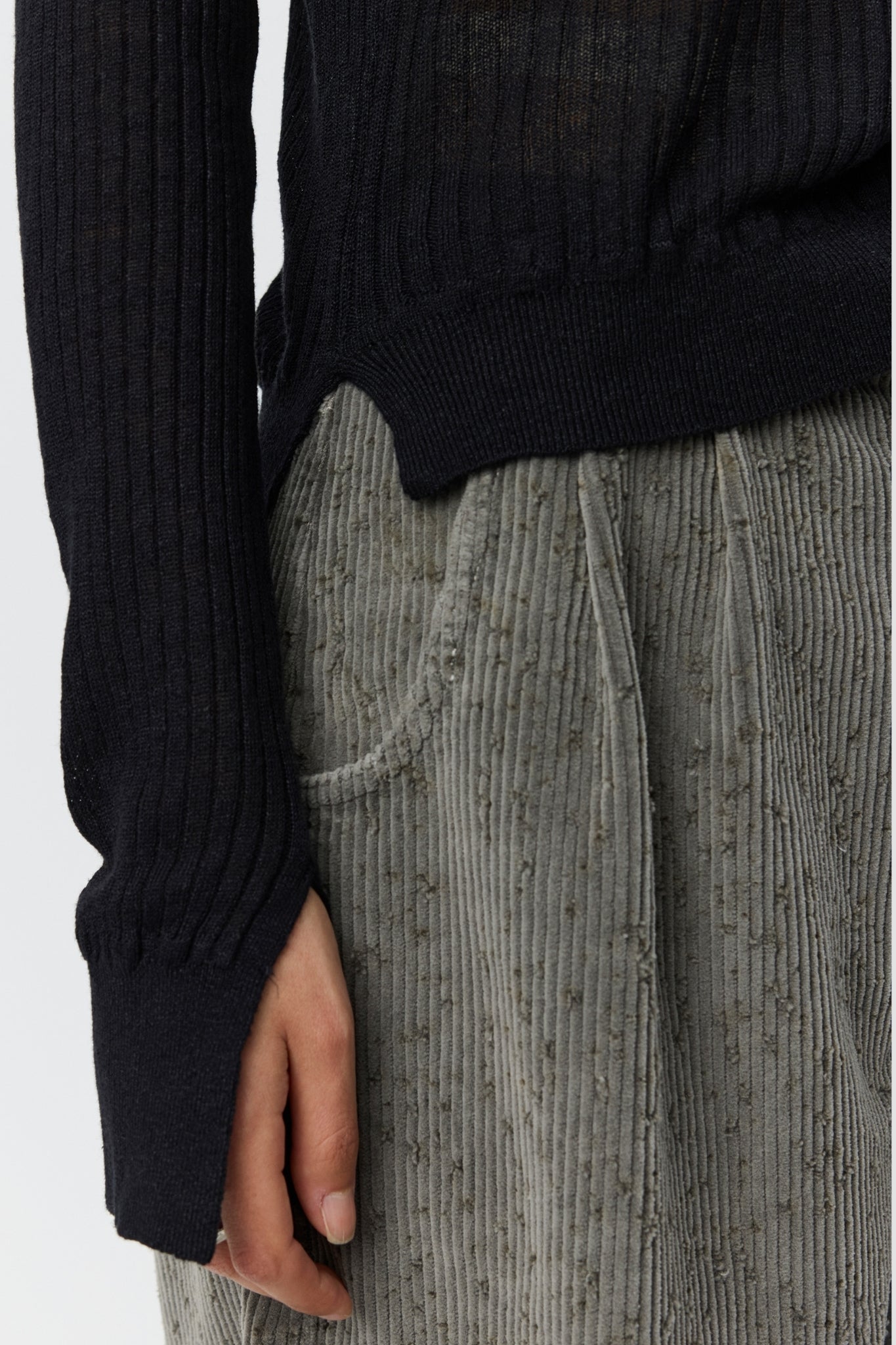 PARTIAL PLACKET POLO Black Rib