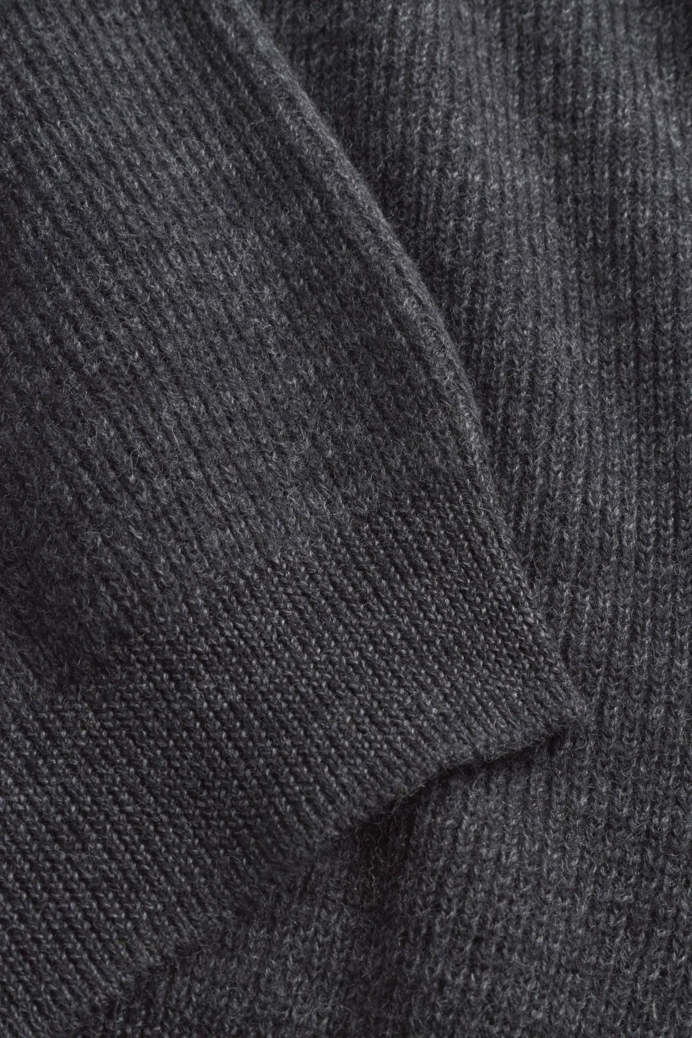 HENNING COTTON WOOL RIB SWEATER Dark Grey Melange