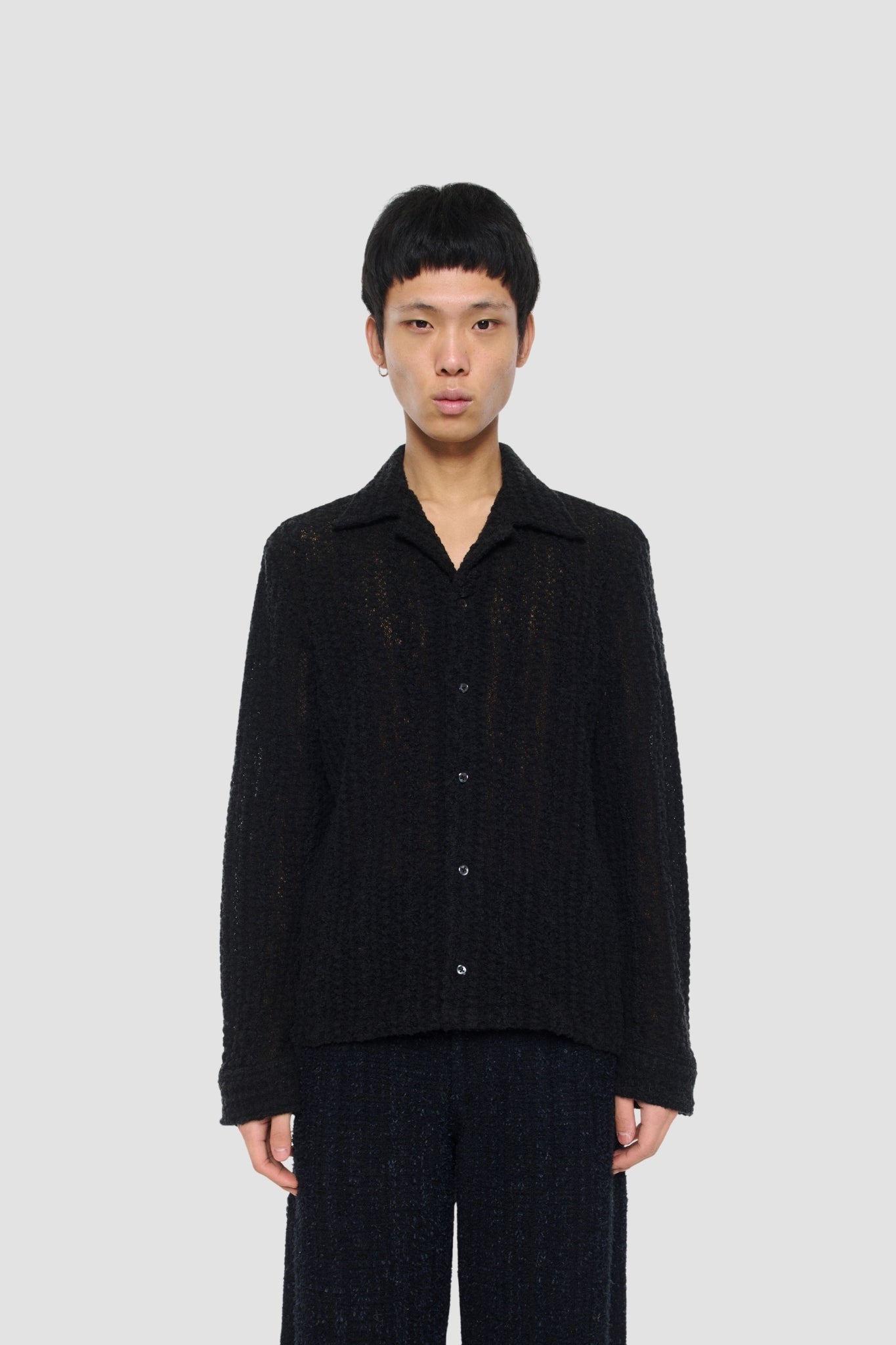JAGOU SHIRT Lace Black Wool
