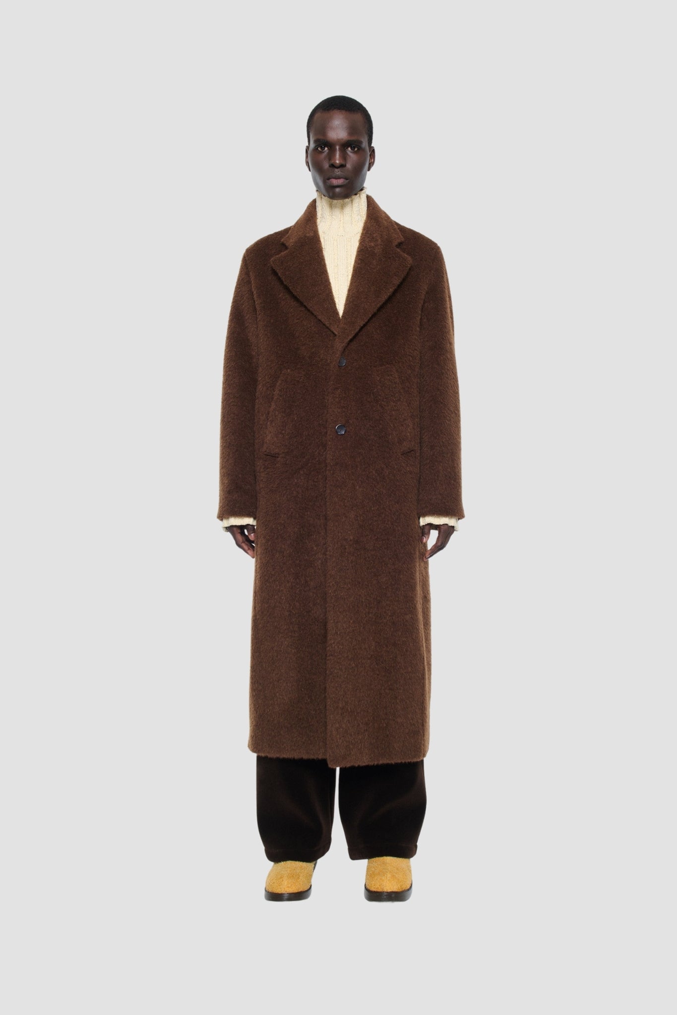 ALOIS COAT Brushed Taupe Alpaca