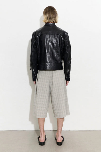 YUREI JACKET Whisker Black Buffed Lambskin