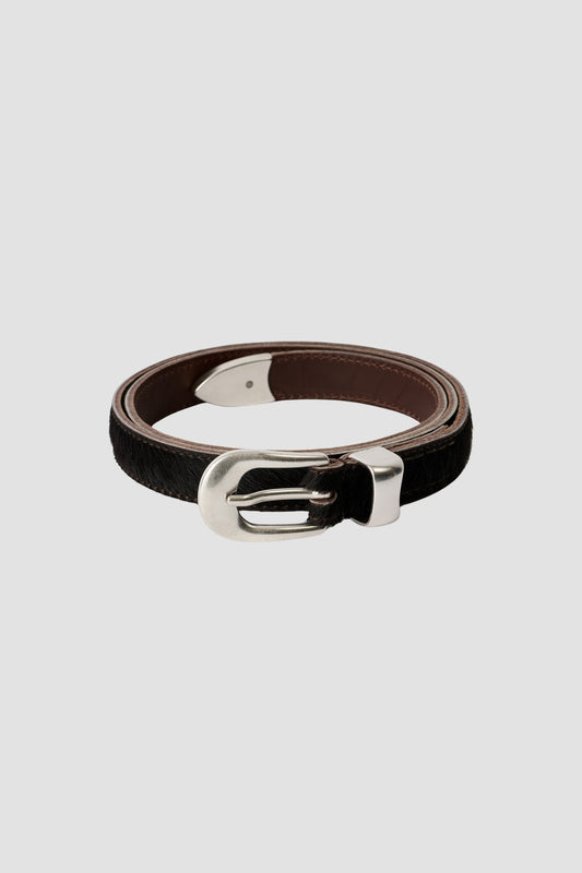 2 CM BELT, Chocolate Hair On Hide