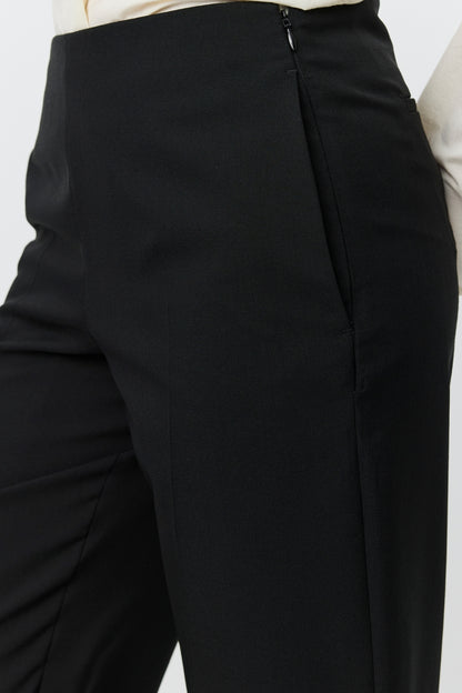 TAPER TROUSERS Black Tropical Wool
