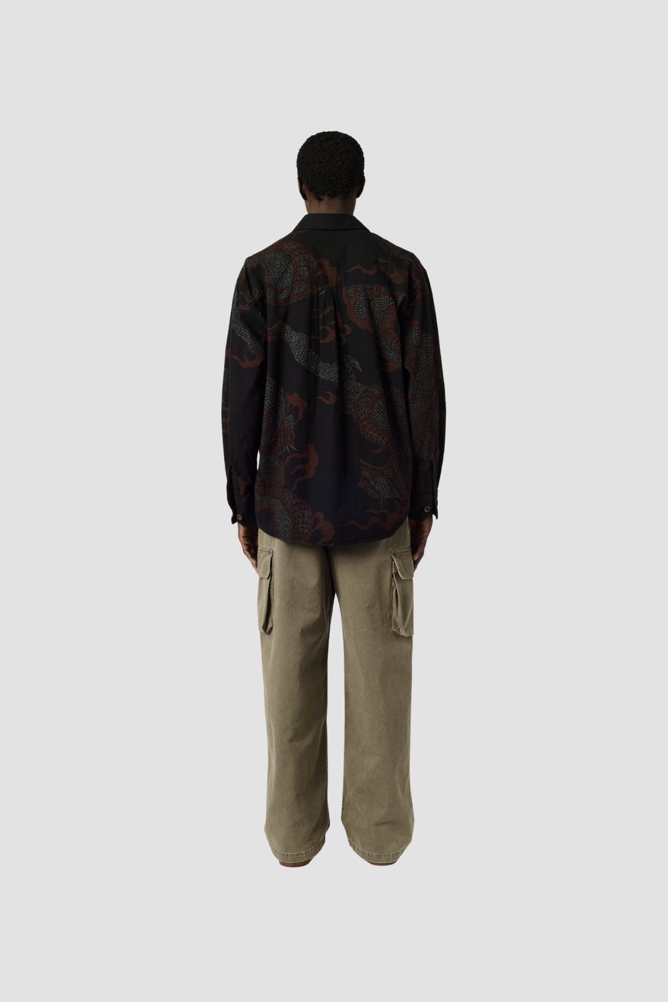 ABOVE SHIRT Brown Abstract Snake Print