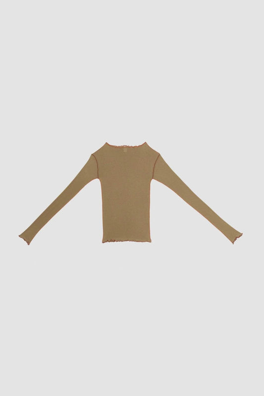 VEIN LONG SLEEVE JADE BROWN