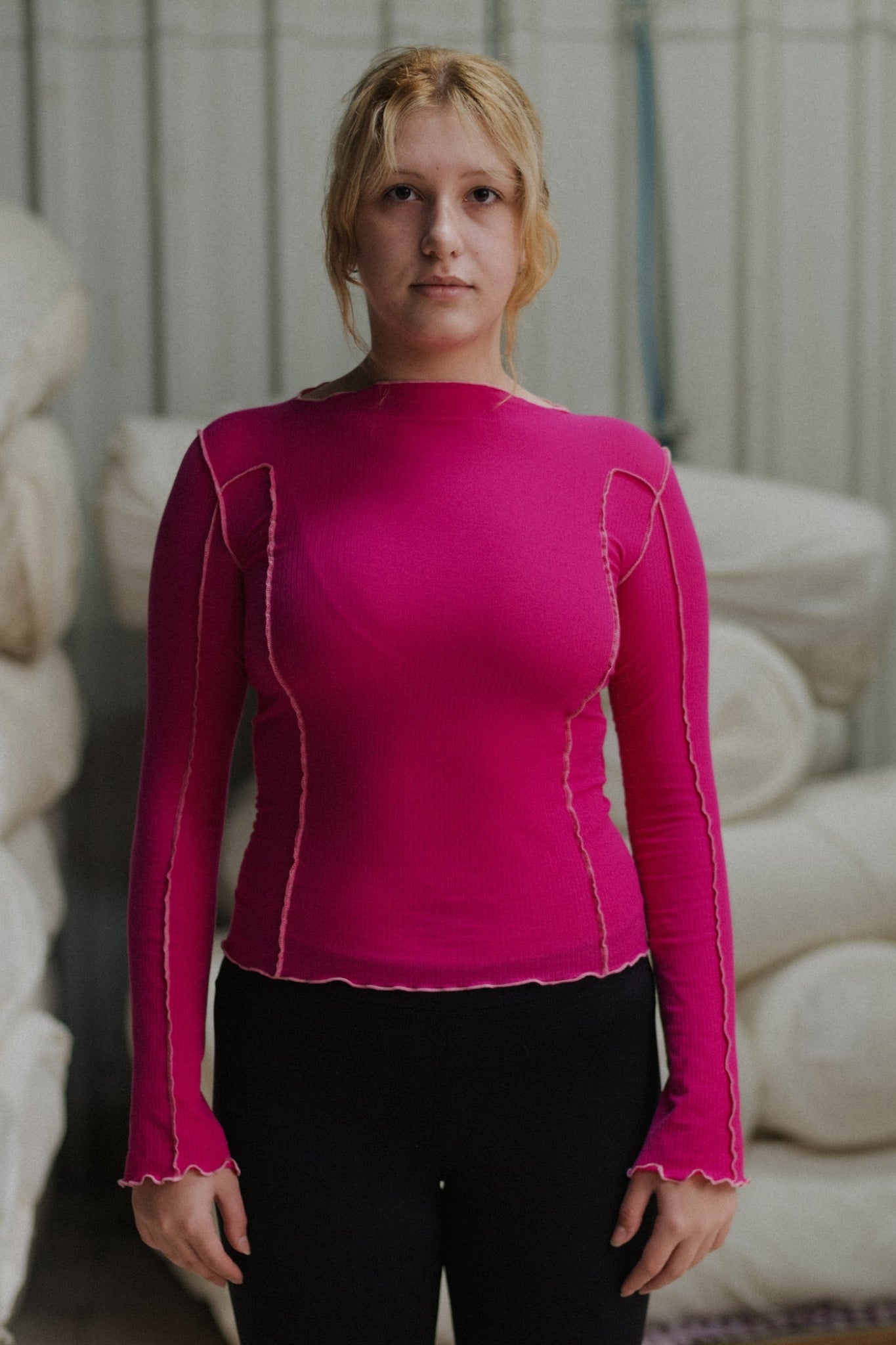 OMATO LONG SLEEVE TEE York Pink