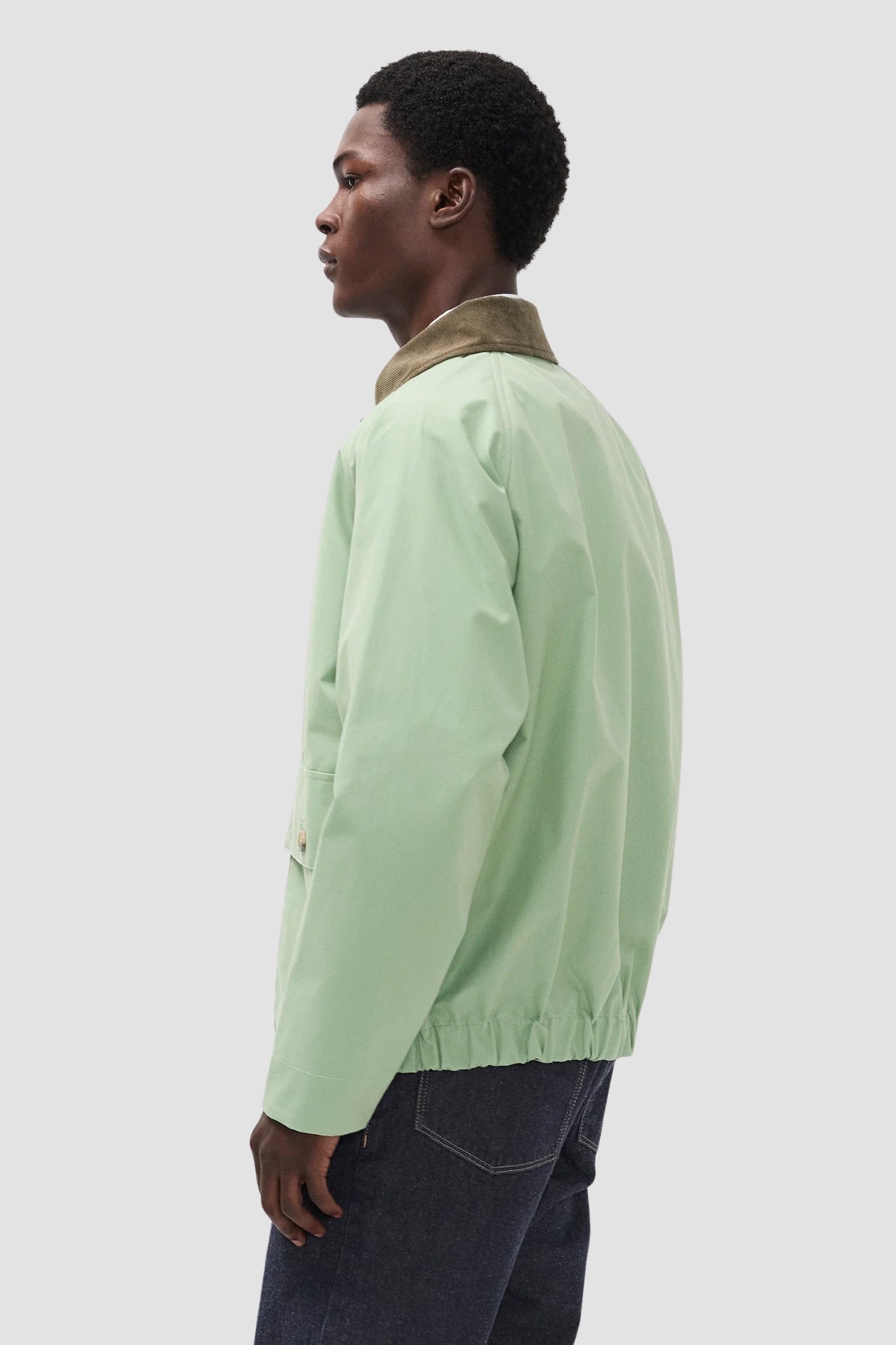 HOLMEN WAX RAGLAN LIGHT JACKET Basil