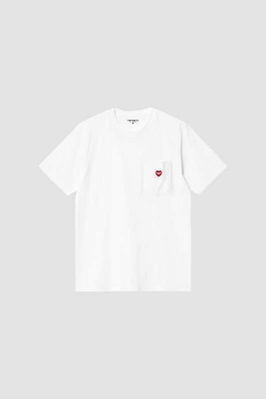 S/S POCKET TEE White / Red