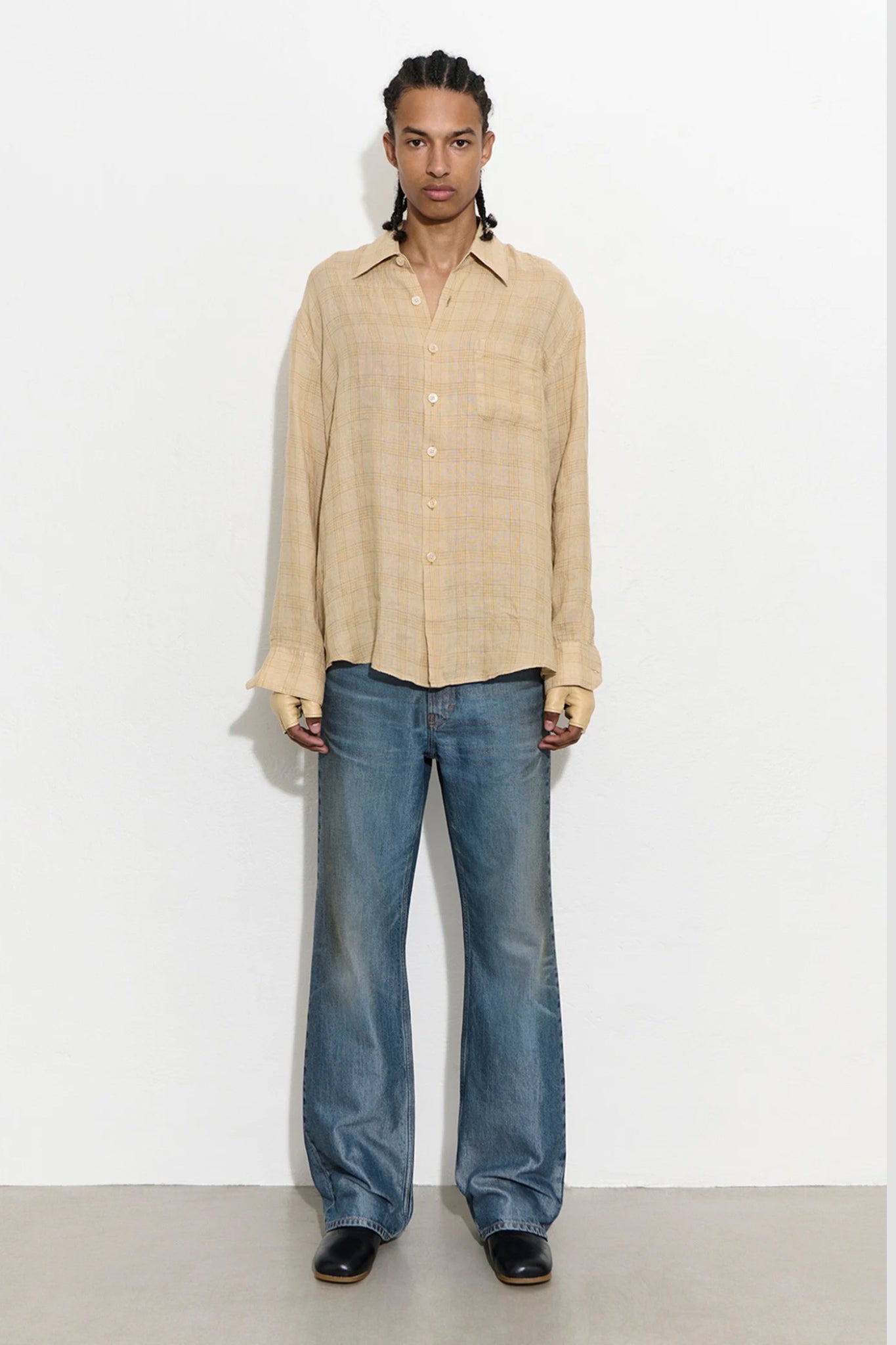 ABOVE SHIRT Vacay Check Gauze Linen