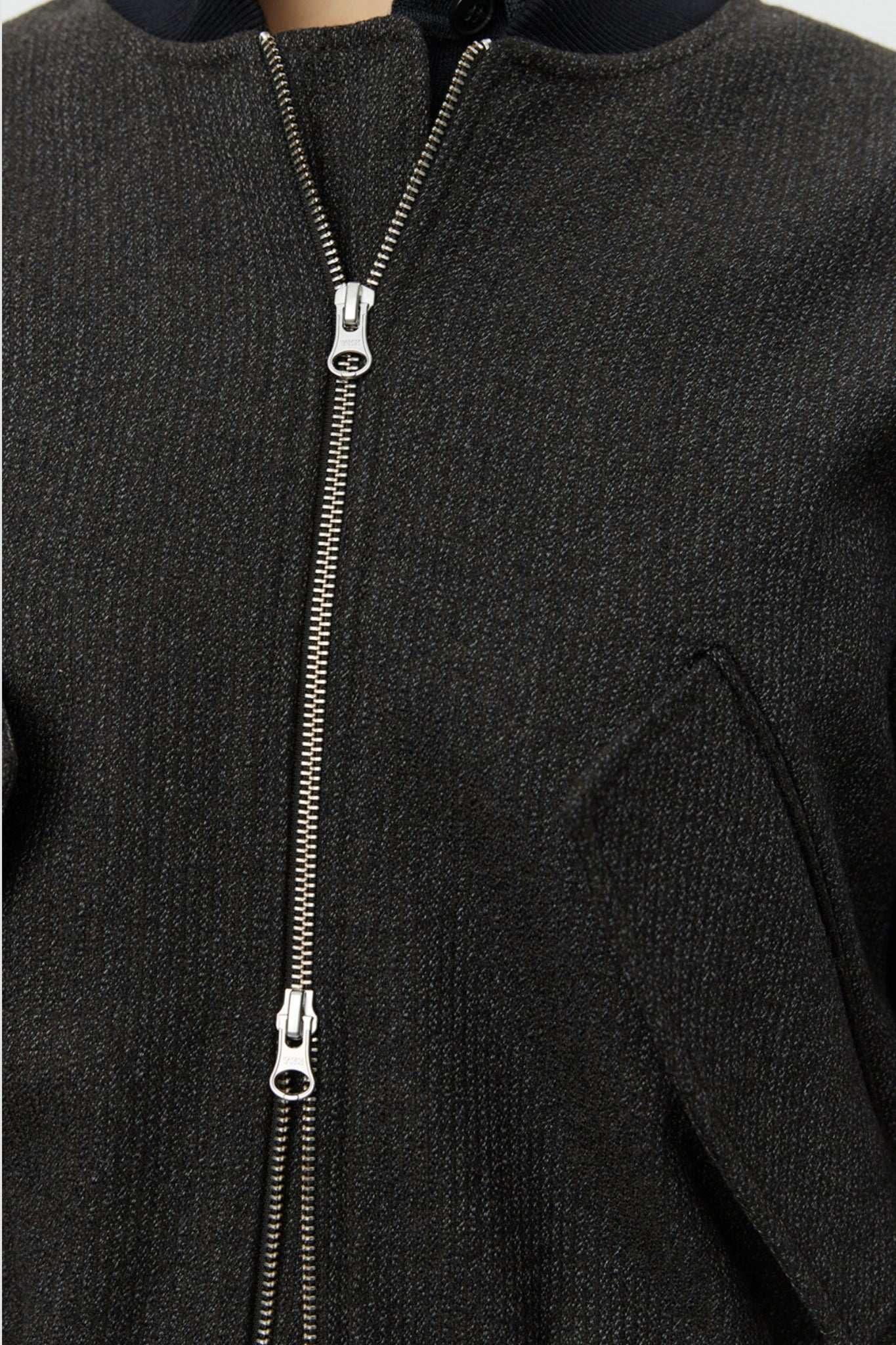 BLOUSON JACKET Brown Melange Stripe