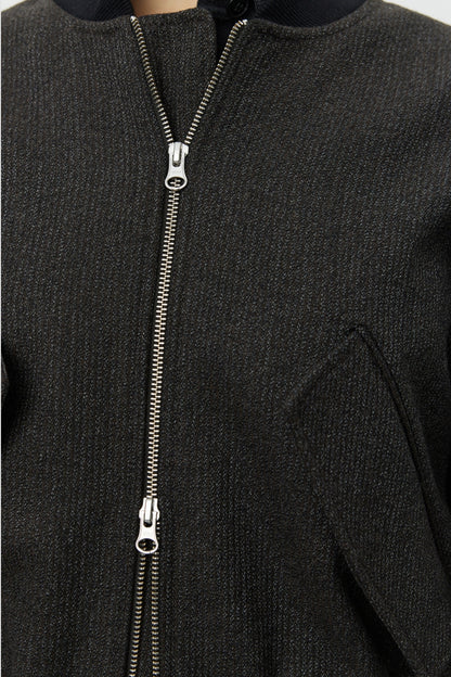 BLOUSON JACKET Brown Melange Stripe
