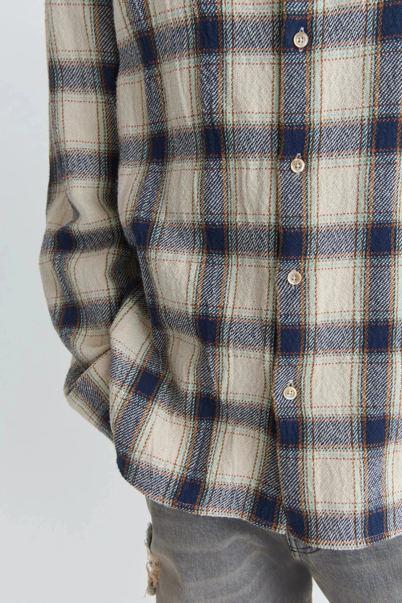 WES SHIRT NAVY TABLECLOTH CHECK