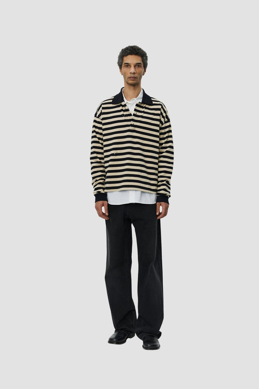 FRACTURED POLO Wide Black Stripe