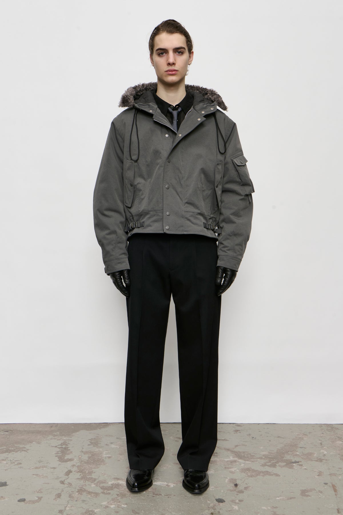 ORBIT JACKET vapor alloy ripple nylon twill