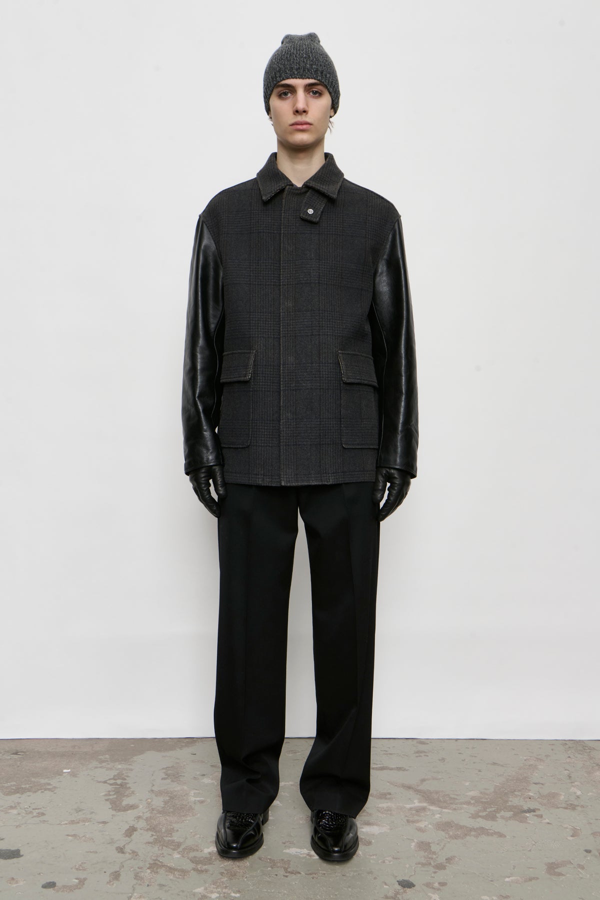 STILL JACKET bishop check tempered wool