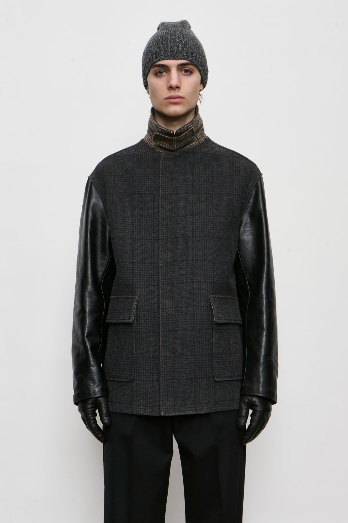 STILL JACKET bishop check tempered wool