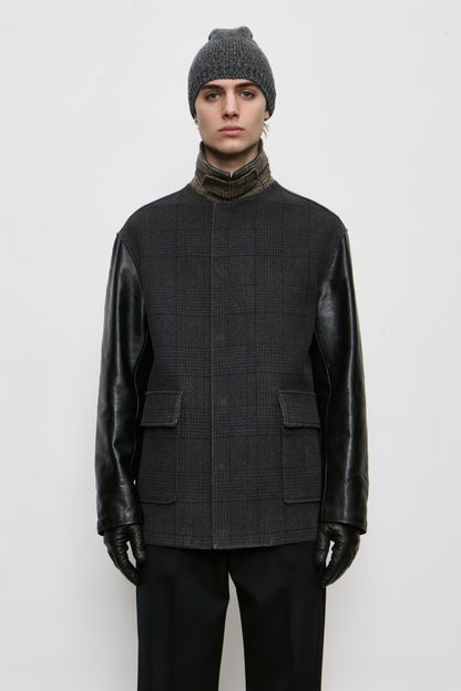 STILL JACKET bishop check tempered wool