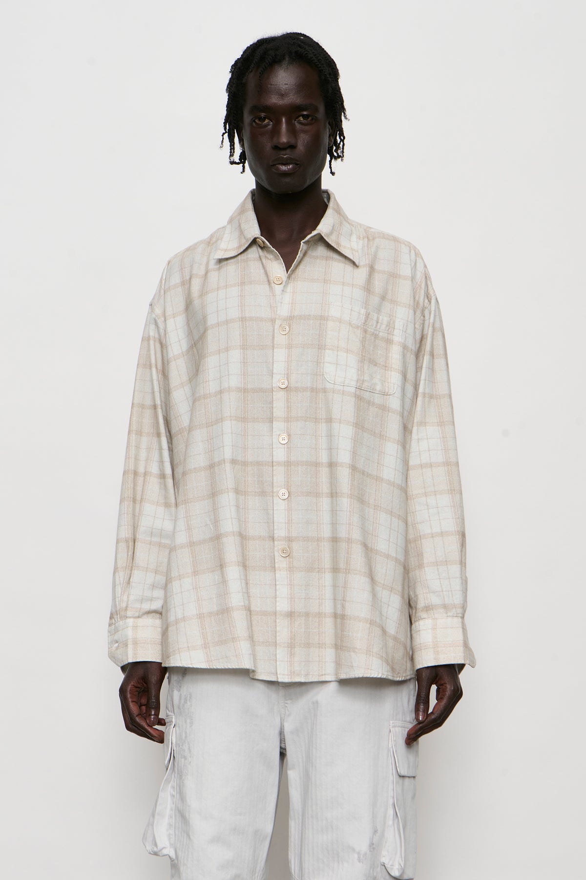 BORROWED SHIRT stella check print