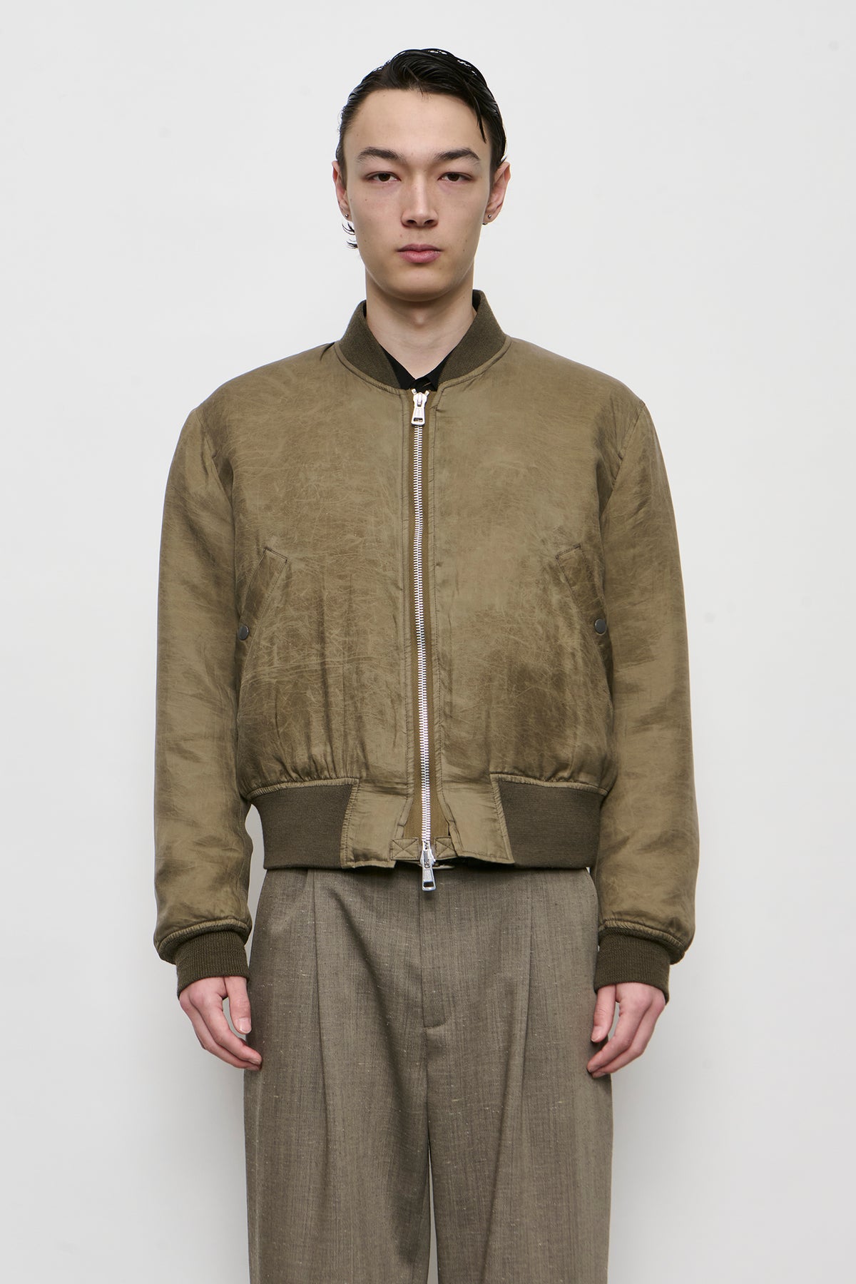 BOMBER marsh khaki wax dipped cupro
