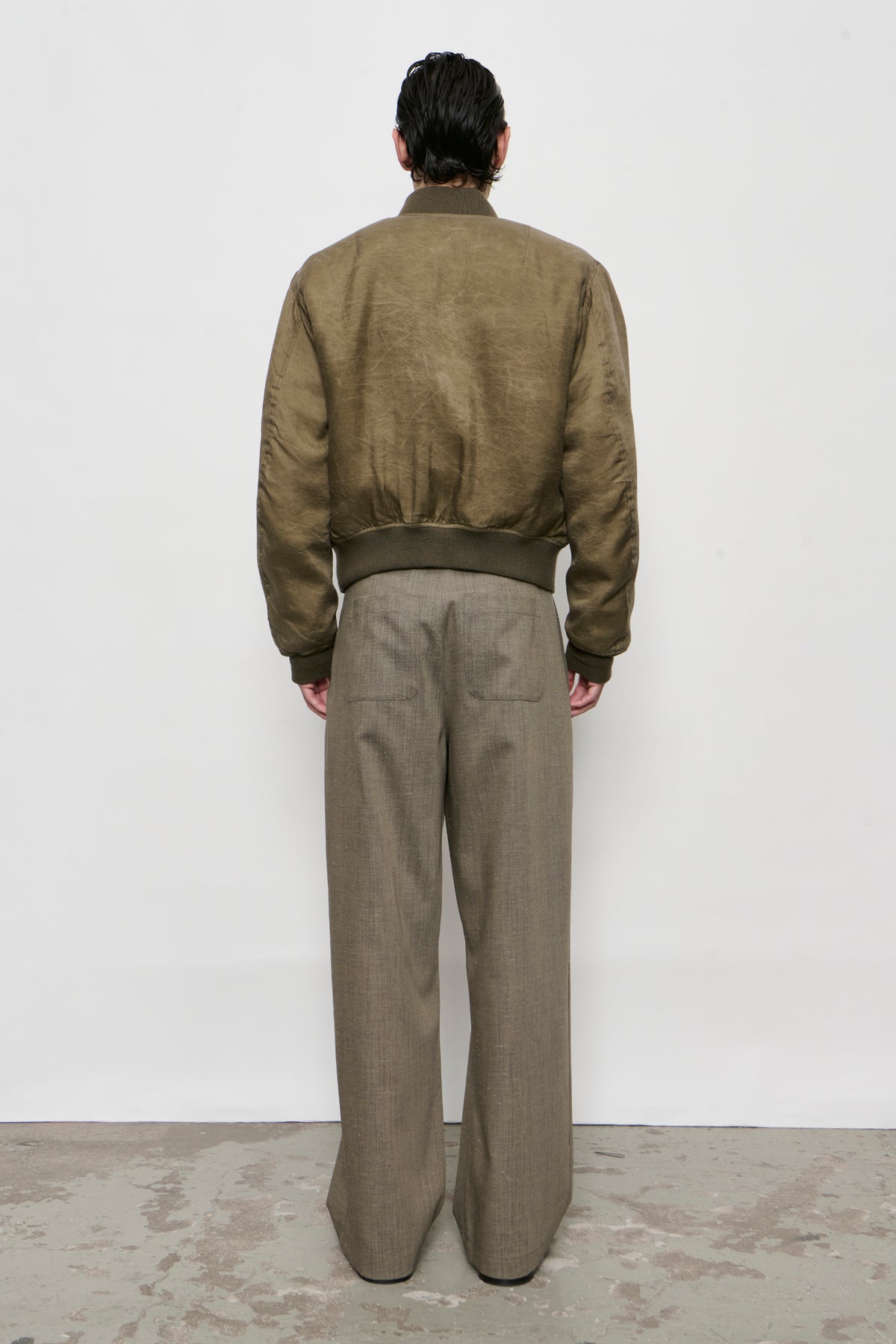 BOMBER marsh khaki wax dipped cupro