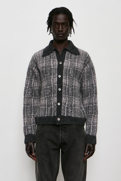 EVENING POLO grand check fuzzy alpaca