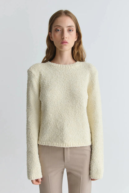 LUCIE SWEATER Textured Cream Tencel