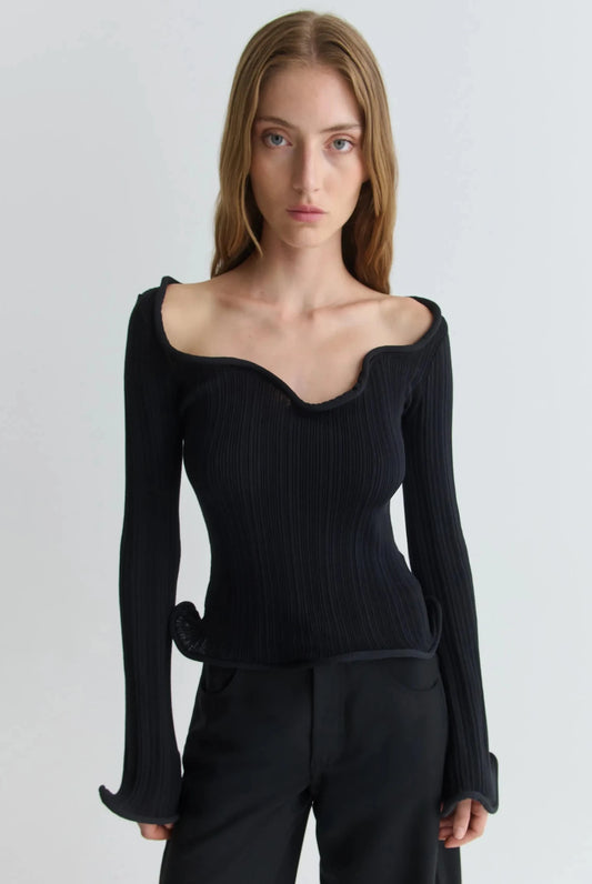 GISELLE SWEATER Black Rib