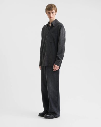 FLUID OVERSIZED SHIRT creased black