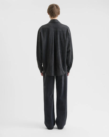 FLUID OVERSIZED SHIRT creased black