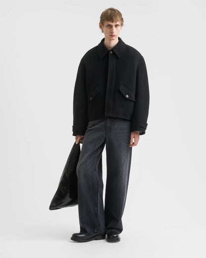 RELAXED WOOL JACKET black