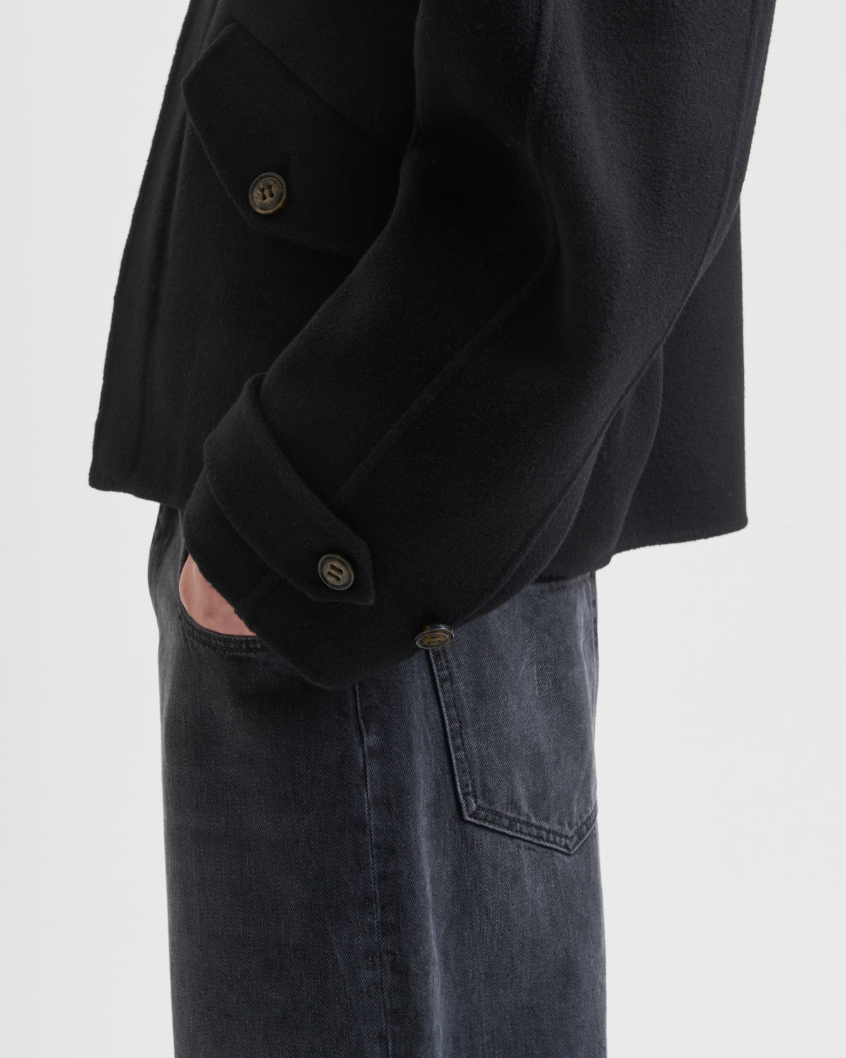 RELAXED WOOL JACKET black