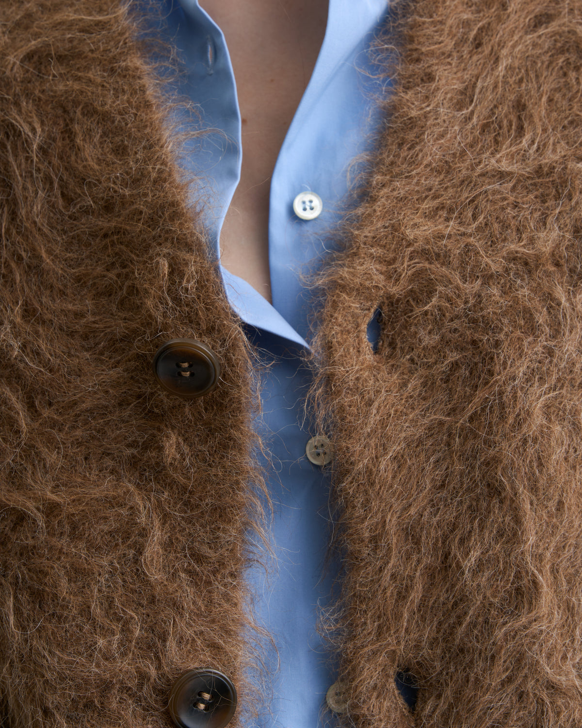 W LEE CARDIGAN taupe alpaca