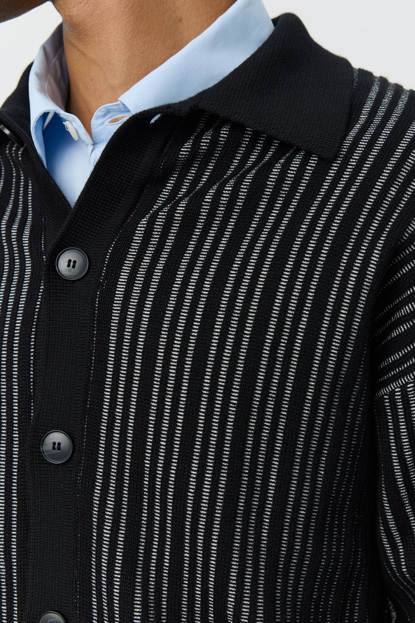 FORMAL CARDIGAN Black Stripe