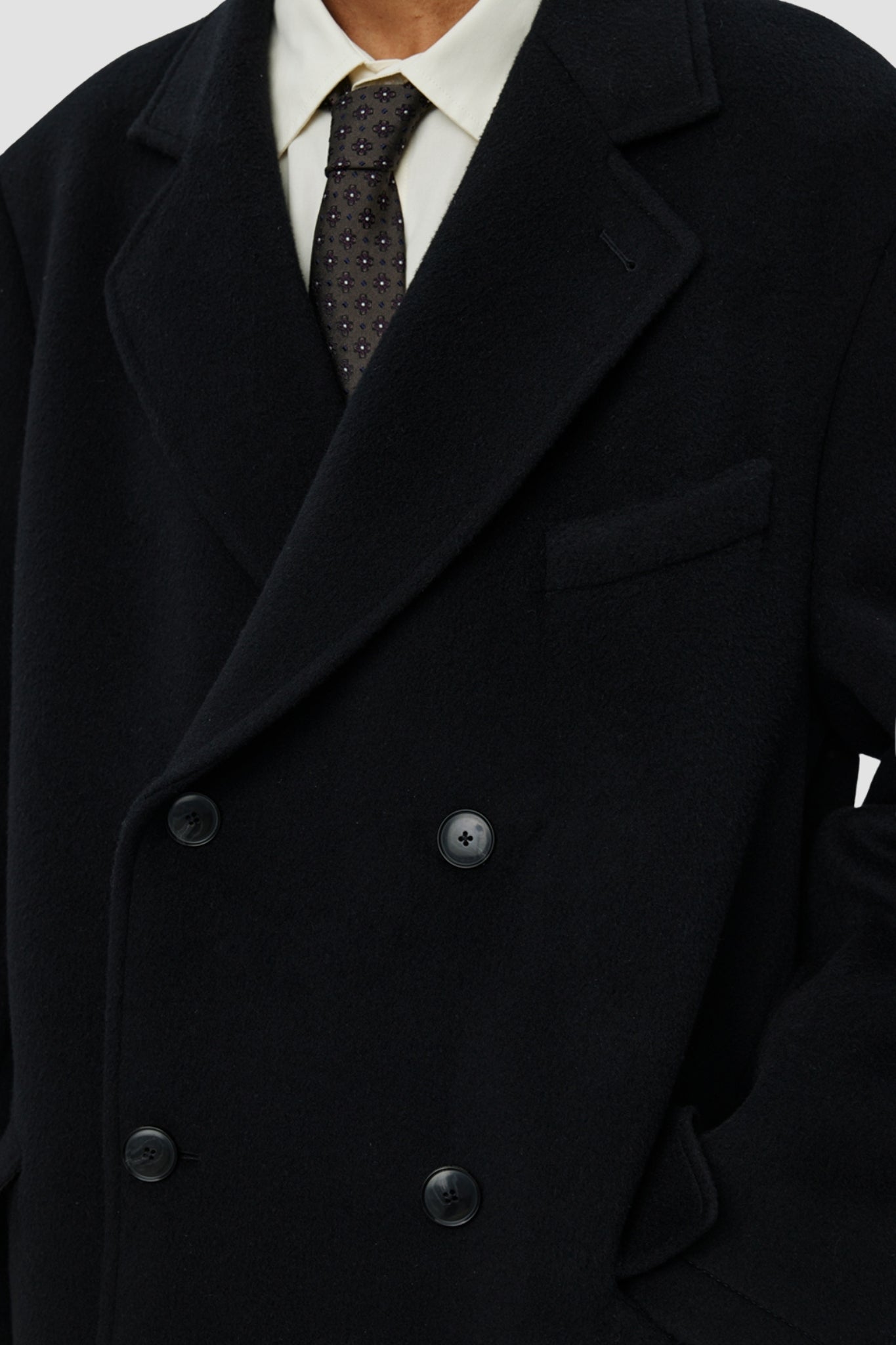 CONFERENCE COAT Black Recycled Wool