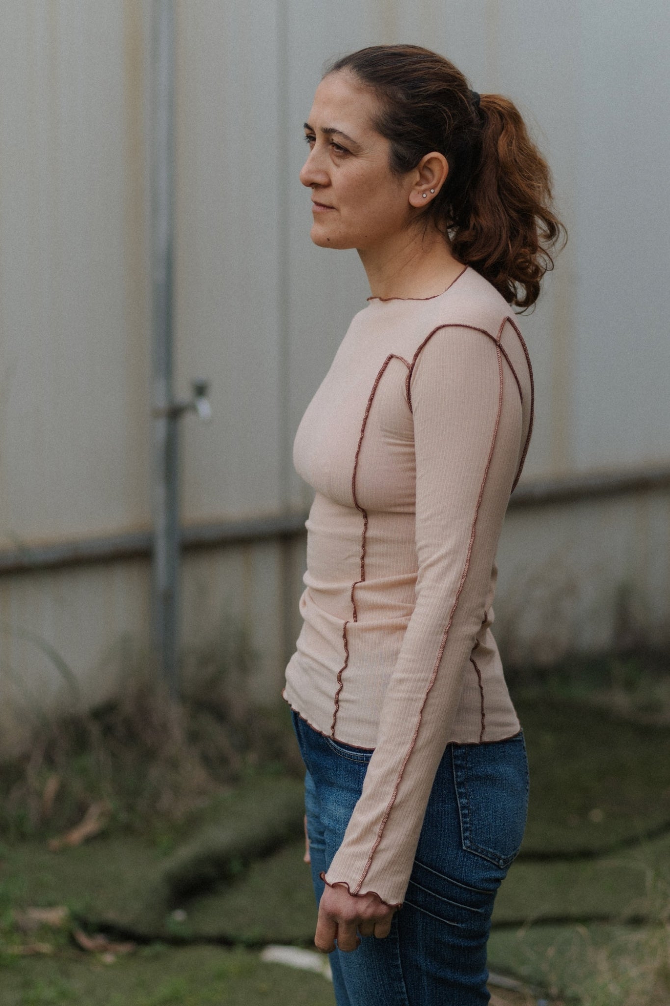 OMATO LONG SLEEVE TEE Tin Beige