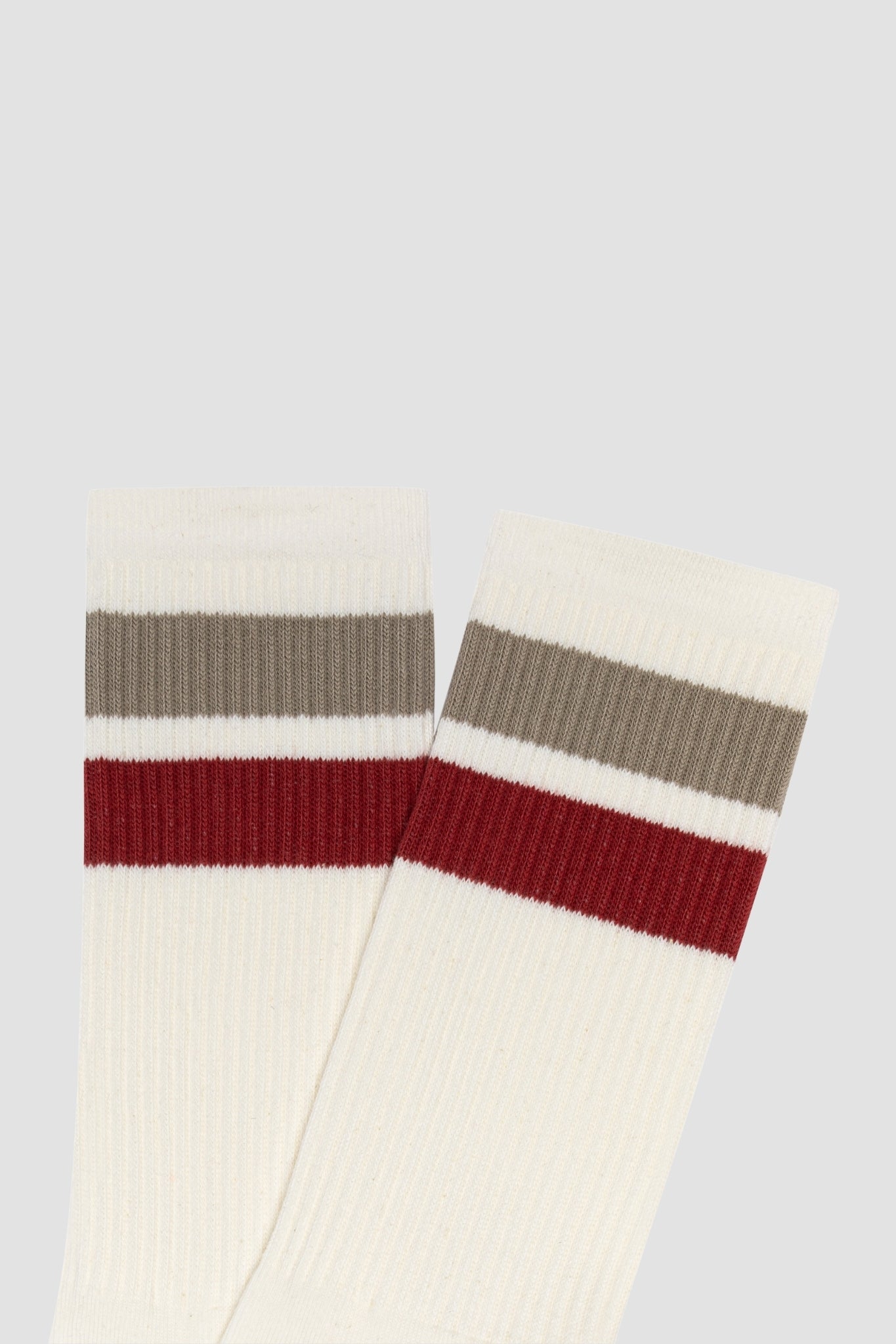 SOCKS UNISEX STRIPES Cream /Bourgogne