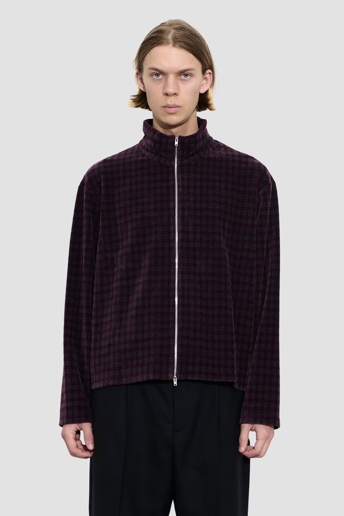 SHRUNKEN FULLZIP Merlot Houndini Check Velor