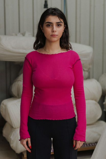 VEIN LONG SLEEVE TEE York Pink