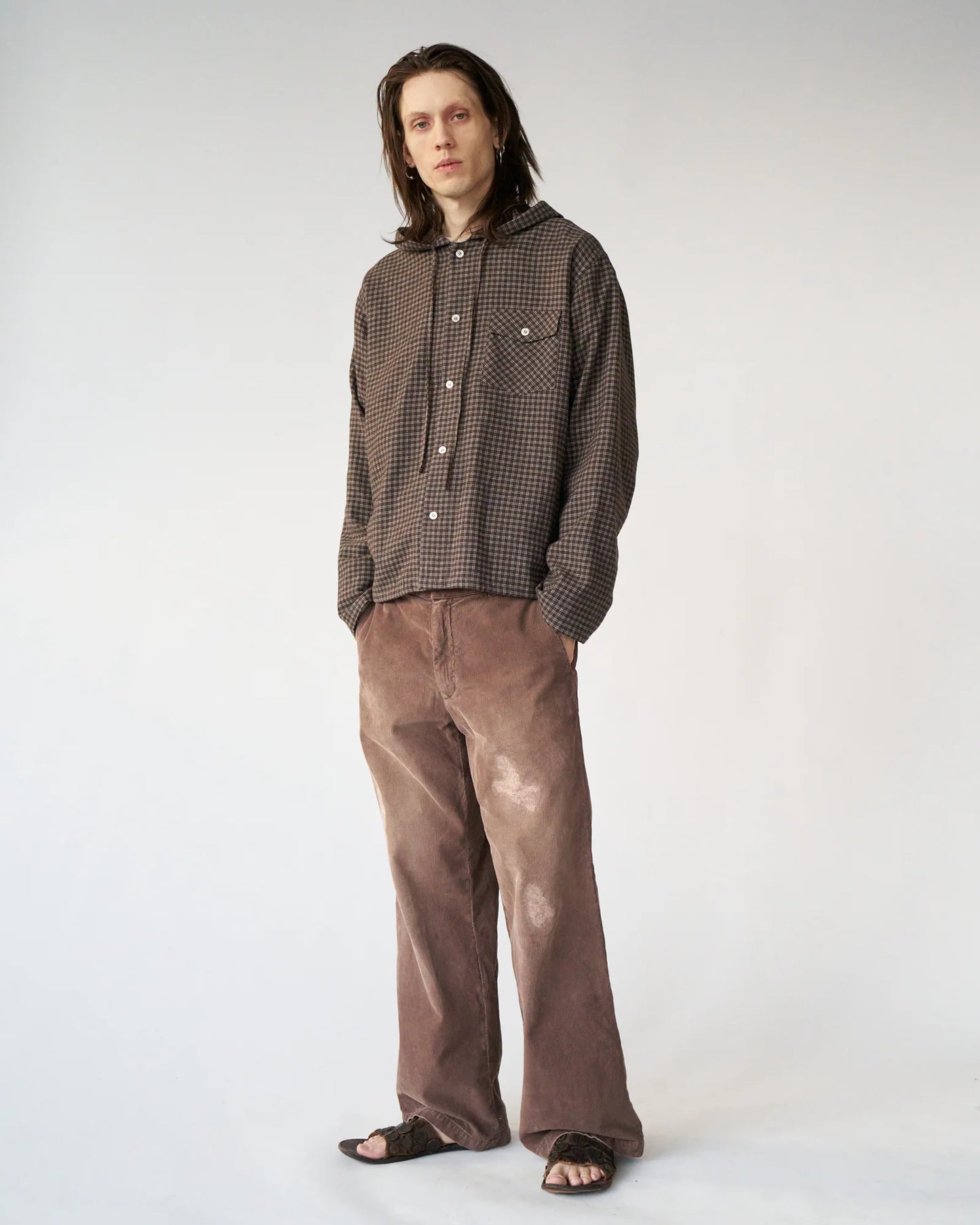 MERLE HOODED OVERSHIRT Check