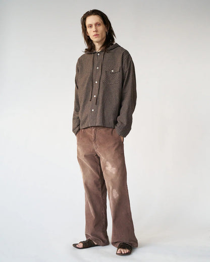 MERLE HOODED OVERSHIRT Check