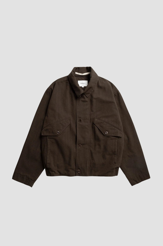 VANDEL HERRINGBONE TWILL FLIGHT JACKET Delicioso Brown