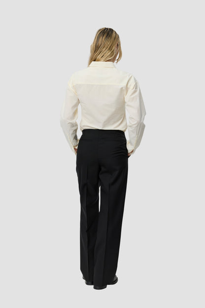 TAPER TROUSERS Black Tropical Wool