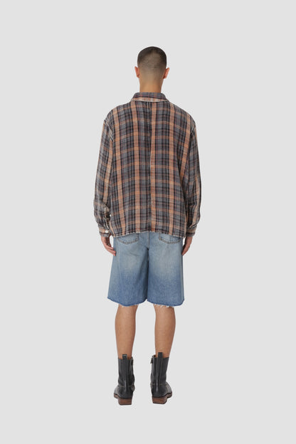 ZAYNE ZIP SHIRT Bleached Check