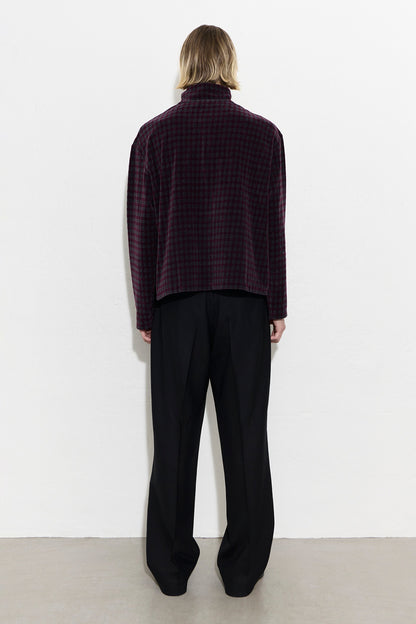 SHRUNKEN FULLZIP Merlot Houndini Check Velor