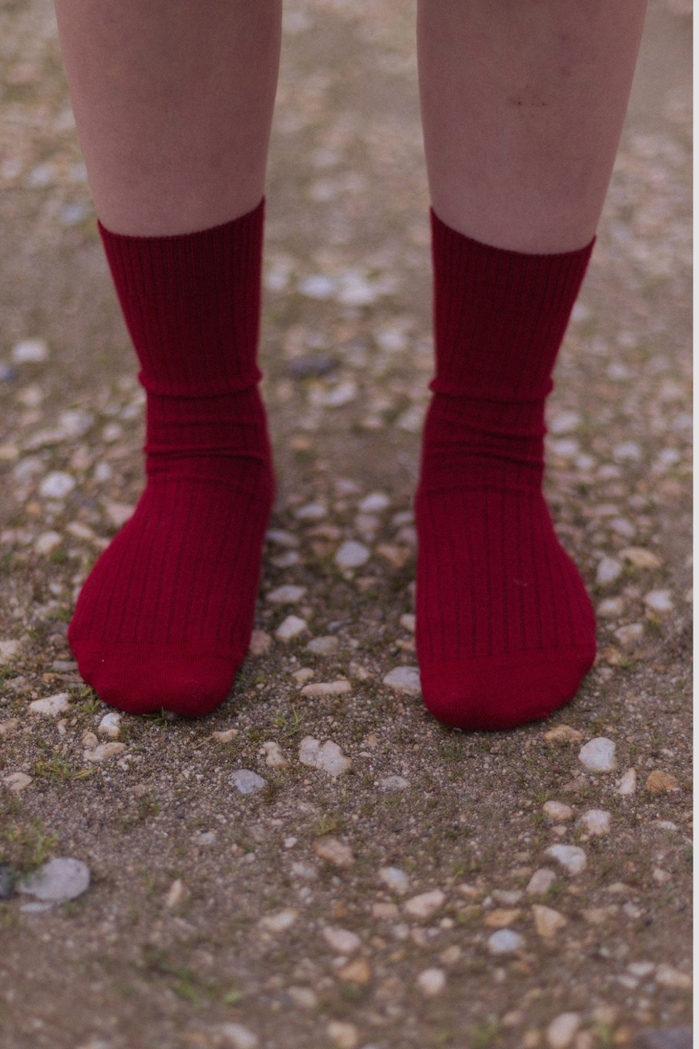 RIB OVERANKLE SOCKS Pair Red