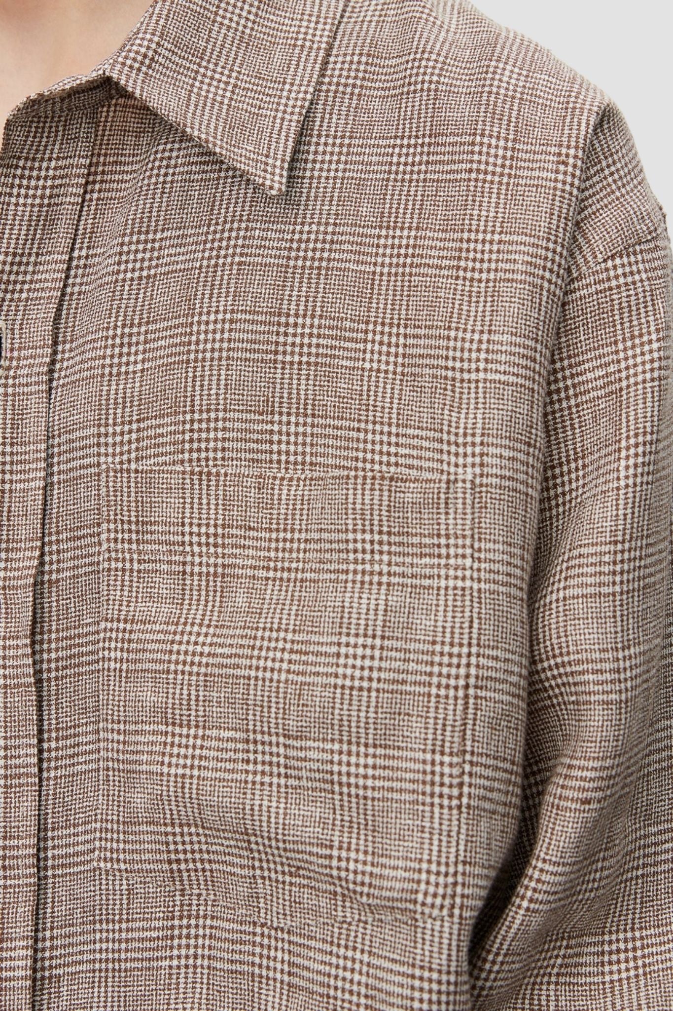 PRIORITY SHIRT Brown Linen Check