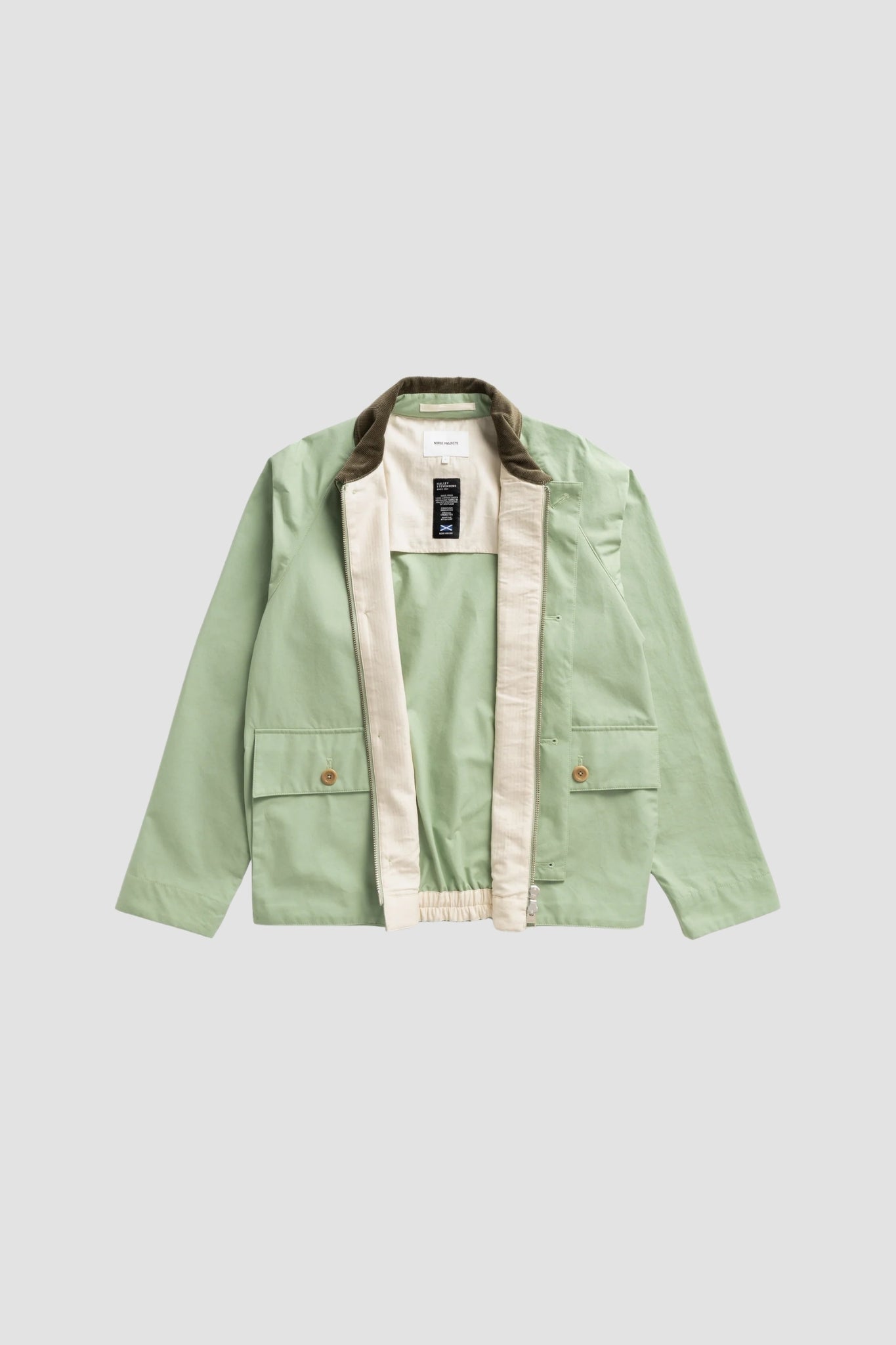 HOLMEN WAX RAGLAN LIGHT JACKET Basil