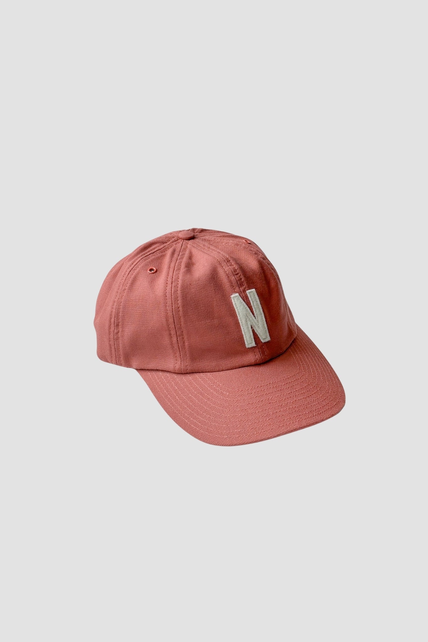 Light Canvas Felt N 8 Panel Cap Cowhide